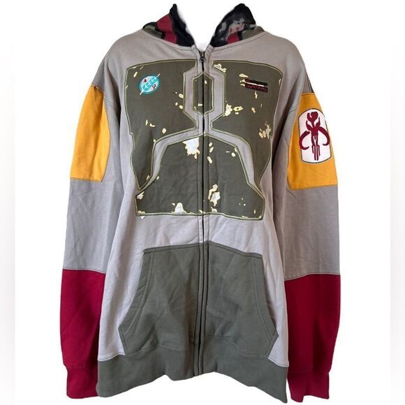 Star Wars Boba Fett Hoodie - Green, Gray, Red, Yellow - Picture 14 of 15